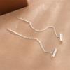 Pendientes largos con borlas de plata S925 para mujer, aretes que adelgazan el rostro, modernos, combinables, con personalidad sencilla, de alta calidad.
