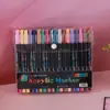 Marcador Acrílico Graffiti Transfronterizo al por Mayor Set de Bolígrafos de Acuarela para Niños Punta Suave Doble Cara Marcador de Dos Colores Fabricante