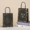 Punto Negro Tarjeta Oro Gracias Bolso Bolsa de Papel Estampado en Caliente Bolsa de Empaque Transfronterizo Bolsa de Almacenamiento para Regalo Se Puede Personalizar