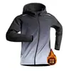 Jaqueta corta-vento masculina, Casaco de treino à prova de vento, Roupa esportiva para primavera e outono, Jaqueta de ciclismo com capuz para atividades ao ar livre, secagem rápida, com forro de fleece para inverno, Engrossada para homens