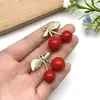 Accesorios DIY Corazón Dulce de Niña Resina Fruta Cereza Collar Pendientes Colgante Llavero Hecho a Mano Colgante
