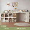 Escritorio de Madera Maciza de Esquina con Estantería, Mesa Integrada, Escritorio de Trabajo para Computadora, Escritorio de Dormitorio para Niñas, Uso Doméstico, Mesita de Noche para Apartamento Pequeño