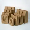 Bolsa de Papel Kraft Engrosada Bolsa de Regalo en Blanco Bolsa de Compras Regalo de Acompañamiento Souvenir Color Sólido Bolsa de Empaque de Gama Alta