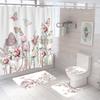 Cortina de baño serie mariposa, cortina de ducha decorativa, alfombrilla absorbente para el suelo, alfombra de inodoro, tapiz de poliéster con impresión digital