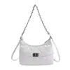 2026 Nueva Bolsa de Hombro con Cadena de Rejilla de Diamantes para Mujer Bolso de Hombro Retro Pequeño Estilo Chanel Piel Suave Versátil para Viajes Diarios Bolso Cruzado