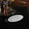 Prato raso prato raso prato prato para casa prato de porcelana de osso branco puro hotel restaurante barraca de comida prato para bife ocidental louça simples