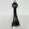 Cable de Datos de Uno a Tres en Stock con Logo Luminoso y Luz, Adecuado para Apple, Android y Tipo-C Cable de Carga Tres en Uno