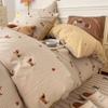 Juego de cama de algodón con dibujos animados de cuatro piezas, edredón individual para dormitorio infantil de algodón, juego de cama de 2025, juego de sábanas de tres piezas