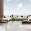 Patio de Villa Habitación con Sol Estilo Nórdico Exterior Madera Maciza Diseñador Ocio Silla de Mimbre Sala de Modelos Balcón Creativo Sofá de Mimbre