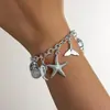 Moda Transfronteiriça Estilo Oceano Liga Estrela do Mar Concha Vieiras Pingente Ajustável Feminino Nicho Versátil Colar de Praia