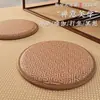 Cojín Futón para Uso en Casa, Esterilla Redonda Japonesa de Ratán Estilo Tatami, Cojín de Meditación, Cojín Grueso Antideslizante para Silla para Verano