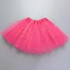 Falda tutú para niños, princesa, lentejuelas, tres capas, 6 piezas, malla, gasa, tutú para niños