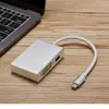 Tipo de venta al por mayor de fábrica tipo-c a HDMI VGA DVI USB cuatro en uno HUB de estación de acoplamiento USB3.1 rectangular
