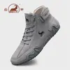 Zapatillas Deportivas Casuales de Cuero Genuino de Piel de Oveja de Caña Alta Versátiles para Hombre Estilo de Hombre Soporta Personalización OEM