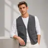 Chaleco de Algodón Multibolsillos Talla Grande para Hombre, Chaleco de Exterior para Personas de Mediana Edad y Mayores, Pesca de Otoño, Corte Holgado, Secado Rápido, Ropa de Trabajo Casual