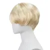 Peruca Bob Curto Cruzada Europeia e Americana Preto e Dourado de Fibra de Alta Temperatura com Franja, Cabelo Liso, Natural e Versátil