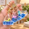 Lindo Llavero de Dibujos Animados con Arena Movediza, Velero con Diseño de Navegación Fluida, Botella de Deriva de Arena Movediza Oceánica con Significado de Buena Suerte, Pequeño Adorno para Regalo