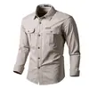 Camisa de Manga Larga de Algodón Puro para Hombre Ropa de Trabajo Camisa de Algodón Puro Camisa de Algodón Puro Holgada para Hombre Top Casual para Exteriores