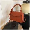 Bolsa de mão retrô simples feminina 2024 outono nova coreana cor sólida listrada bolsa de ombro crossbody pequena bolsa quadrada bolsa feminina