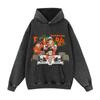 Diversión Transfronteriza Anime de Moda Sudadera con Capucha para Hombre Oversized Algodón Puro Lavado Callejera Europea y Americana Top Vintage