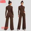 Conjunto de yoga transfronteiriço com costas bonitas e gola halter, roupa esportiva fitness para Pilates, conjunto de treino de corrida de secagem rápida para mulheres