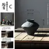 Jarrón Zen Retro Arte Cerámico Sentido Artístico Avanzado Estilo Japonés Cerámica Cruda Sala de Estar Arreglo Floral Casa de Huéspedes Nicho Adornos