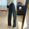 ¡Pantalones rectos de corte ajustado! Pantalones de mezcla de lana de acetato, adelgazantes y fluidos, pantalones casuales de pierna recta para mujer, pantalones de otoño, pantalones de pierna ancha de ajuste ceñido