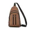 Bolso de Pecho Transfronterizo de Cuero Genuino, Bolso Cruzado para Hombre de Primera Capa de Piel de Vaca, Mochila Pequeña Multifuncional de Moda, Bolso Clásico para Hombre para Comercio Exterior