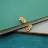 Brincos de Gourd da Fortuna com Borla Cravejada de Pedras Preciosas, Estilo Nacional Chinês, Amarelo-Verde, Estilo Retro de Luxo Leve, com Significado Auspicioso