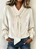Ropa Femenina Transfronteriza Europea y Americana Otoño/Invierno 2026 Nuevo Terciopelo Diseño de Moda Sentido Cinta Top Femenino Camiseta de Color Sólido