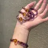 Pulseira de Ametista e Citrino Natural para Mulheres, Pulseira de Múltiplas Pedras Preciosas de Luxo Leve, Joias Xiaohongshu
