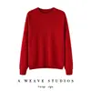 Nuevo Suéter de Punto Casual para Mujer Otoño/Invierno 2026 100% Cachemira Pura de Corte Holgado con Cuello Redondo y Manga Larga