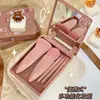 Estuche de viaje con 5 espejos, brochas de maquillaje portátiles, multifuncionales, para polvos y rubor, herramientas de belleza