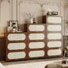 Gabinete Retro Simple Estante de Almacenamiento de Piso Sala de Estar Hogar Estantería a Prueba de Polvo Gabinete de Almacenamiento Multicapa Gabinete de Pared