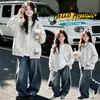 Roupas de Outono para Meninas Jaqueta 2026 Média e Grande Crianças Moda Outono para Meninas Jaqueta Cardigã com Capuz Moletom Estudantes do Ensino Fundamental Moletom