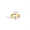 Anillo de Flor de Mariposa de Color Transfronterizo Galvanizado Simple Moda Versátil Estilo Coreano Lujo Ligero Ajustable Anillo para Viaje Diario para Mujeres