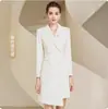 Moderna de doble botonadura Primavera y Otoño manga larga diseño profesional para mujer sentido estilizado adelgazante asimétrico presidenta femenina ropa formal