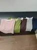 Camiseta Feminina Macia, Fina, de Manga Curta, Spliced (Costurada com Partes Diferentes) de Lã Tencel, Falsa Peça Dupla, Novo Estilo de Verão, Blusa Solta com Color Blocking, Estilo Ins Coreano