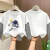 Ropa para niños para niños, camiseta de manga larga de otoño, modelo primavera/otoño 2026, camiseta básica de algodón puro, top con diseño de dos piezas falsas para otoño