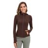 Ropa de yoga Lulu de primavera y otoño de 2024, estilo similar, con cuello levantado, chaqueta con capucha y cremallera superior, ropa de entrenamiento de manga larga adelgazante.