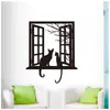 Cat Generation Series Carved Personality Fashion Adesivos de parede criativos Sala de estar Sofá Fundo Decoração de parede