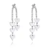 Pendientes de Borlas Creativos de Moda Transfronterizos para Mujer, Nuevos Pendientes Simples con Forma de Corazón de Amor Europeos y Americanos, Pendientes Largos Elegantes