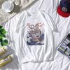 Camiseta de Manga Curta Masculina Solta Casual Estilo Hong Kong Marca Tendência Camiseta Tendência com Estampa Gola Redonda Moda Tendência Casual Top Roupas Roupas de Verão
