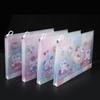 Bolsa com zíper tridimensional, padrão de desenho animado para estudantes, bolsa de armazenamento de arquivo de papel de teste, bolsa de arquivo de inspeção de plástico A4 espessada à prova d'água