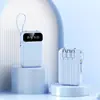 Power Bank Portátil Compacto com Display Digital Transfronteiriço, Bateria Integrada com Fio 20000 mAh, Carregamento Rápido Portátil, Fonte de Alimentação Móvel, Presente, Personalização