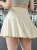 Falda Corta Deportiva para Mujer, Conjunto de Dos Piezas de Verano, Falda de Yoga Antiexposición, para Correr, Fitness, Tenis, Bádminton, Falda Blanca Plegada