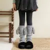 Calcetines Populares para Niñas Otoño e Invierno Calcetines de Felpa Rizada Cachorro Estilo Japonés Lindos Cálidos Dibujos Animados Leggings de Punto