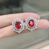 Douyin Kuaishou Transmissão ao Vivo Brincos Anel Colar Pingente Diamante Gema Colorida Zircônia Diamante em Forma de Ovo Conjunto Flor de Cerejeira