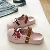 Atmósfera RústicaZapatos Birkenstock Tejidos Huecos para Mujer, Sandalias de Dibujos Animados de EVA para Verano en Interiores y Exteriores, Pantuflas de Punta Cerrada