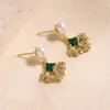 Pendientes de Perla con Forma de Hoja de Ginkgo, de Alta Gama, Exquisitos, Versátiles y Elegantes